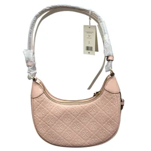 Tory Burch T Monogram Debossed Leather Crescent Shoulder Bag-Blush Pink New $469 thumbnail 3