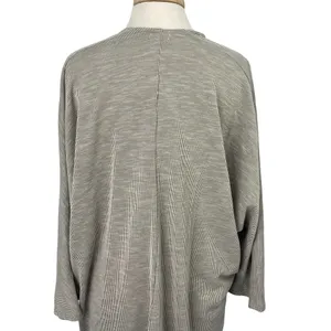 Anthropologie Donni Sandwash Cardigan Open Front Duster Ribbed Neutral Gray NEW One Size thumbnail 6