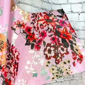 Women's Batwing Floral Chiffon Kimono Beachwear Cover Up Pink L thumbnail 9