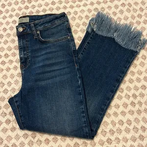 Topshop Moto Dree Frayed Hem Crop Jeans 28 Blue Kick Flare Denim thumbnail 8