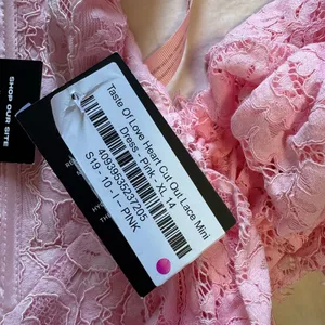 Dressmezee - TASTE OF LOVE HEART CUT OUT LACE MINI DRESS - PINK thumbnail 8