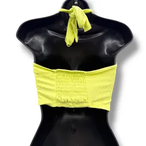 Urban Outfitters Halter Crop Top Women's Small Green Ruched‎ Party Club Beach thumbnail 2