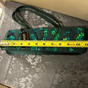 Savanna Green Sequin formal Clutch thumbnail 11