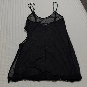 Victoria's Secret Bead Sequin Black Mesh Slip Side Cutout Sheer Lingerie Medium thumbnail 15