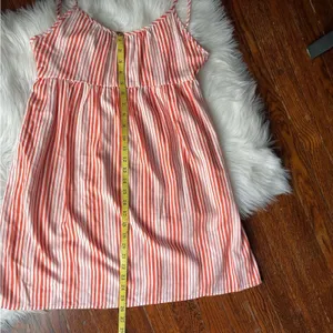 GLAM Striped Babydoll Dress Orange & Cream NWOT thumbnail 5