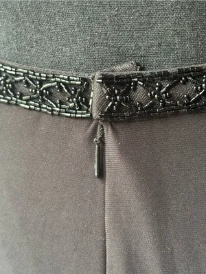 Sherri Hill Black Maxi Skirt with Beaded Waistband Sz 6 thumbnail 5