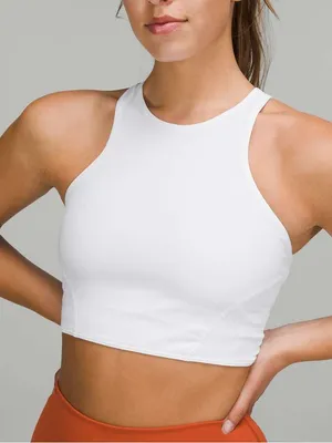 Lululemon Mesh-Back Train Bra White Size 6 Medium Support A/B thumbnail 1