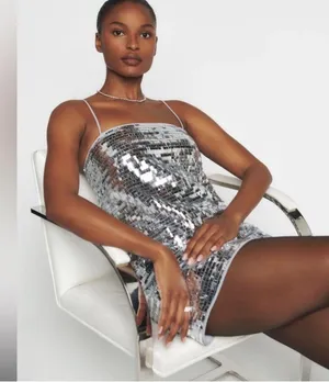 Reformation Alisha Silver Sequin Mini Dress 0 thumbnail 5
