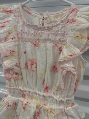 LoveShackFancy Decker Ruffle Mini Dress Cherry Soda Girls Size 5-6Y thumbnail 3