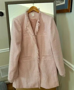 Women's Venus Pink Tweed Blazer Jacket Size 12 thumbnail 1