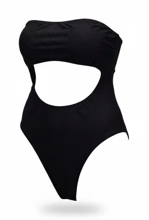 Aerie One Piece Full Coverage Swimsuit | Black Textured | XXL Long / Tall NWT thumbnail 1