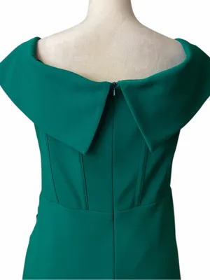 Betsy & Adam Gown Size 8 Emerald Green Corset Cowl Neck Ruched Formal Maxi Dress thumbnail 11