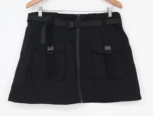 ASOS DESIGN Skirt Womens 12 Cargo Mini Black Buckle Utility Excellent thumbnail 1