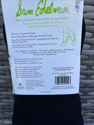 Sam Edelman Nude and black No-Show Liner Socks - 6 Pairs thumbnail 3