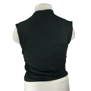 Abercrombie & Fitch Womens Black Sleeveless Ruched Mock Neck Crop Tank Top Sz XL thumbnail 3