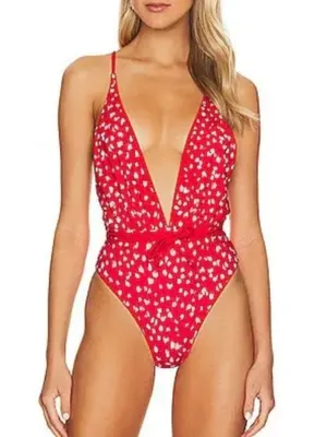 Maaji Reversible Safari One Piece Swimsuit Medium Red Resortwear Summer Vacation thumbnail 14