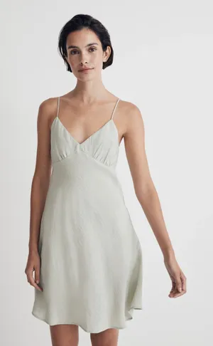 MADEWELL Layton Mini Slip‎ Dress Sage Mist Sz 2 thumbnail 1