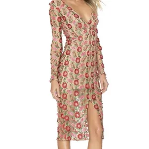 For Love and Lemons Amelia‎ Midi Floral Embroidered Dress Size M thumbnail 8