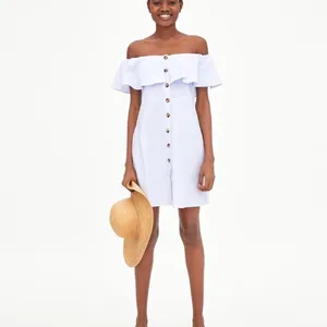 ✨ Zara Off-the-Shoulder Button Dress with Ruffles✨ thumbnail 9