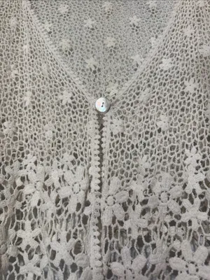 Chris McLaughlin Crochet Lace Floral Cardigan Shrug Cream Plus Size 2X thumbnail 4