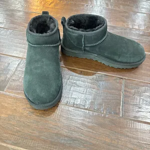 UGG Kids Black Shearling-Lined Slip-On Boots thumbnail 2