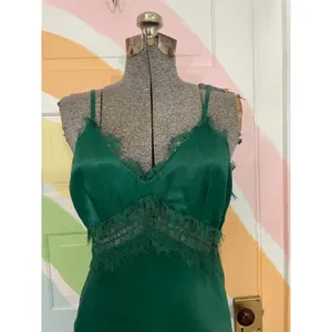 Anthropologie Bl^nk London Green Tropical Lace Maxi Slip Dress NWT S thumbnail 9