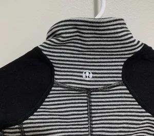 Black and White Stripe Zip U-Turn Lululemon Quarter Zip thumbnail 8