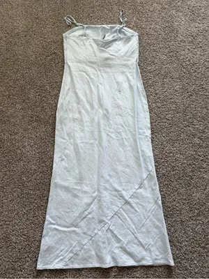 Anthropologie Strapless White Maxi Dress - Minimalist Summer Slip SZ Medium thumbnail 8