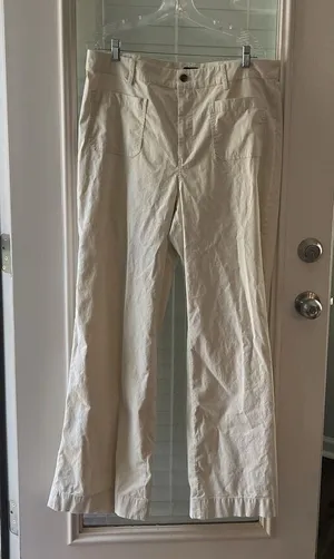 J Crew Women’s Pants 34T‎ Linen Blend Wide Leg Pants thumbnail 1
