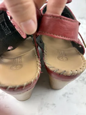 *Lobo Solo Red Leather Sandals Womens Size US Size 9 Lace Up Boho Laser Cut Out thumbnail 12