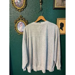 Aerie Oversized Gray Crewneck Size Medium Terry Cloth thumbnail 4