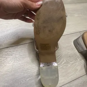 Steve Madden Issy-R rhinestone sandals clear vinyl mules block heels 8 y2k inspo thumbnail 6