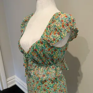 Lelis Green Floral Patterned Top Size XS thumbnail 3
