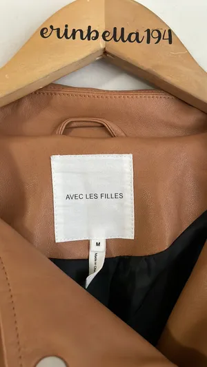 Avec Les Filles Biscotti Vegan Leather Moto Jacket Belted Crop thumbnail 5