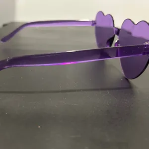 Purple Heart-Shaped Rimless Sunglasses thumbnail 6
