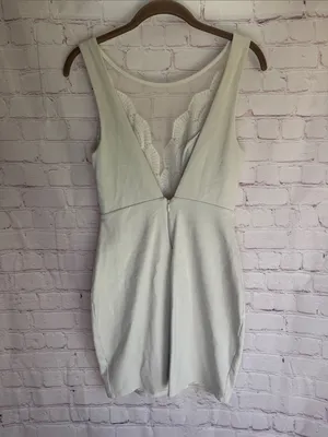 Lulus Ivory Lace Bodice Sleeveless‎ Sheath Dress Woman’s Size Medium thumbnail 2