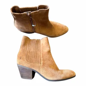 ✨Frye Sandra Chelsea Sz 9 Booties Leather Suede Cognac Cowgirl✨ thumbnail 6