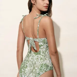 BERLOOK Retro Floral Drawstring Ruched One-Piece Swimsuit 48 thumbnail 2