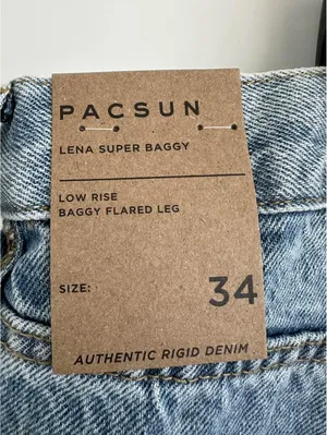 PacSun Lena Low Rise Super Baggy Jeans Indigo NWT Size 34 thumbnail 8