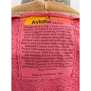 Aviator Nation Serape Striped Full Zip Up Hoodie Pink Sunset Sweatshirt Size S thumbnail 5