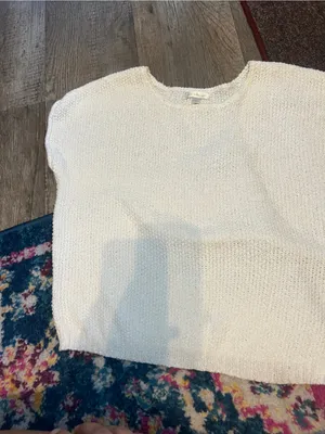 Moon & Madison Cream Short-Sleeve Knit Sweater thumbnail 4