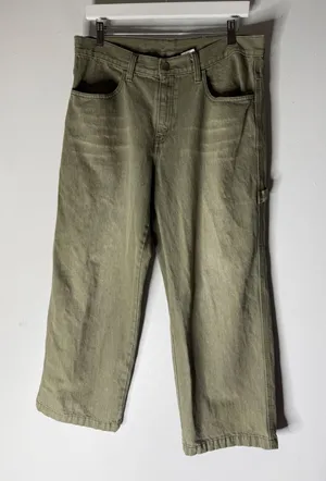 Levi's 577 green cargo jeans made in Hong Kong snap button‎ size 12 thumbnail 1