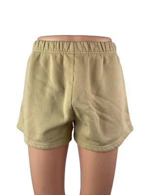 Aritzia TNA Cozy AF Tan Khaki Fleece High Rise Mini Lounge Sweat Shorts Size S thumbnail 2