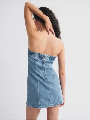 Abercrombie Strapless Denim Button-Front Dress thumbnail 4