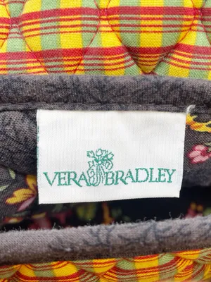 Vera Bradley Chocolat Villager Scalloped Tote Bag Brown Floral Vintage 2003 Y2K thumbnail 10