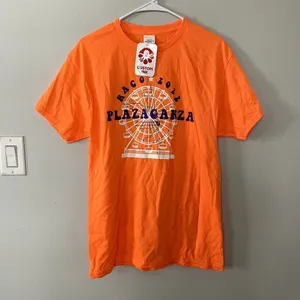 Hanes Authentic-T Raco 2022 Plazaganza Tee Medium Orange Womens Graphic Cotton thumbnail 1