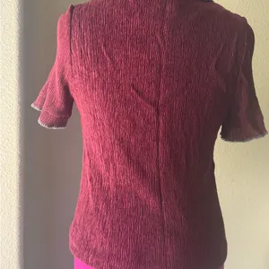 Elegant Burgundy Lace Trim Top thumbnail 2