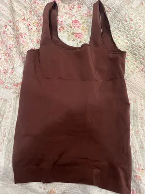 PINK Victoria's Secret Chocolate Brown Scoop Tank thumbnail 3