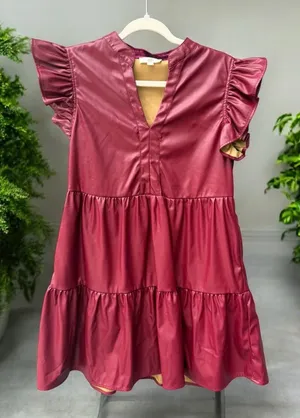 Entro Faux Leather Tiered Dress Small thumbnail 1