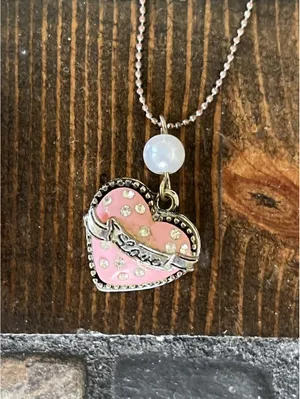 Vintage Y2K Betsey Johnson Coquette Pink Heart Necklace & Earrings Set 💗 thumbnail 3